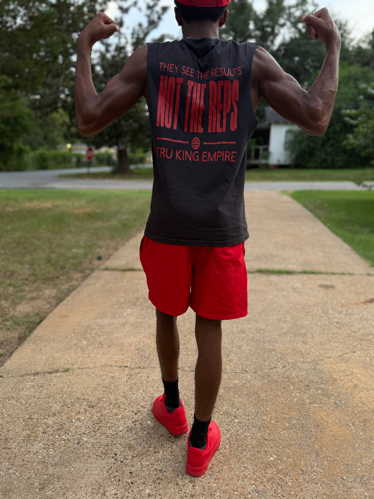 Pressure Built Me™ Crimson Red Muscle Shirt